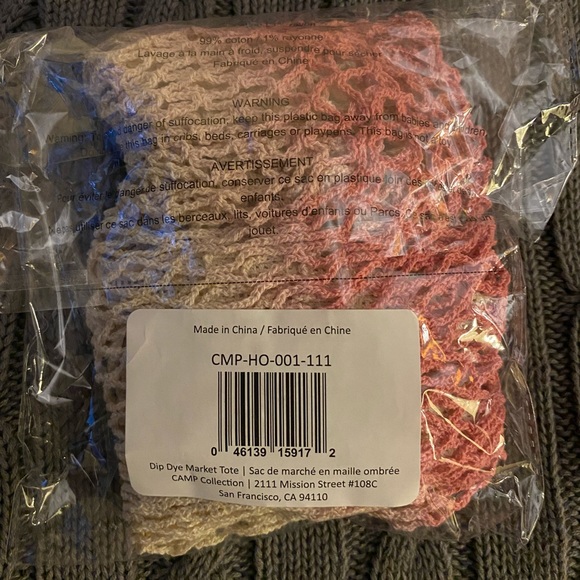 NWT Dip Dye Market Tote (pink, cream) - Picture 3 of 4